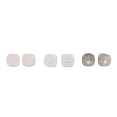 Present Perfect,'Gemstone Stud Earring Set of 3 Pairs'