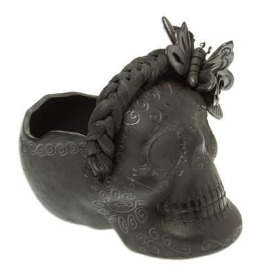Black Butterfly,'Barro Negro Skull Planter'