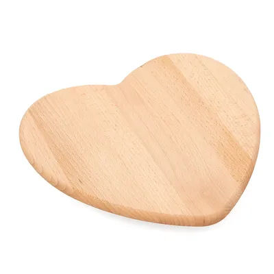 Planche à découper en bois "coeur", 28 x 27 cm
