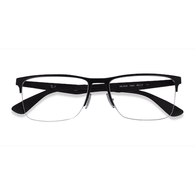 Unisex s rectangle Matte Black Metal Prescription eyeglasses - Eyebuydirect s Ray-Ban RB6335