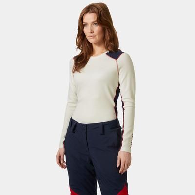 Helly Hansen Women's Lifa Merino Midweight Crew Base Layer White XL