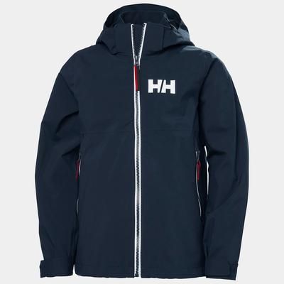 Helly Hansen Juniors' Rigging Rain Jacket Navy 128/8
