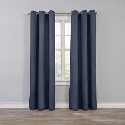 Wide Width BH Studio Microfiber Grommet Panel by BH Studio in Smoke Blue (Size 50" W 72" L)