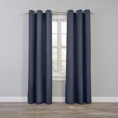 Wide Width BH Studio Microfiber Grommet Panel by BH Studio in Smoke Blue (Size 50" W 96" L)