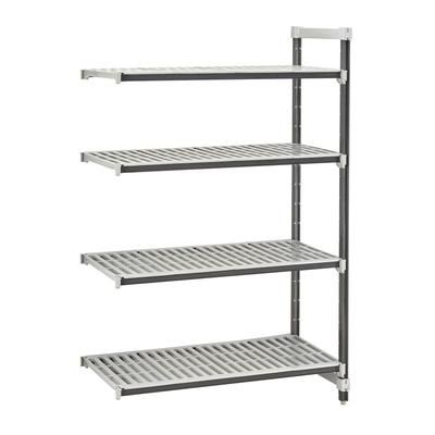 Cambro EXA214864V4480 48" NSF 4-Tier Polymer Shelf Kit - Camshelving Elements XTRA, 21"W, 64"H, Gray