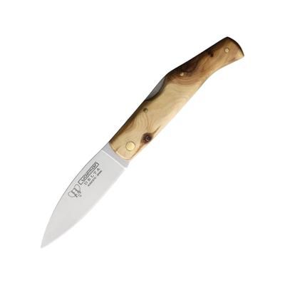 Cudeman Delta Juniper Folding Knife 4.25in Closed 3.25in Satin Vanadium Molybdenum Steel Blade Juniper Wood Handle 344-GB