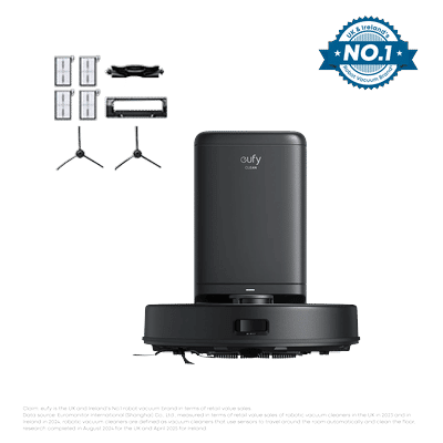 eufy Clean X8 Pro Robotic Vacuum with Self-Empty Station + Replacement Parts Kit