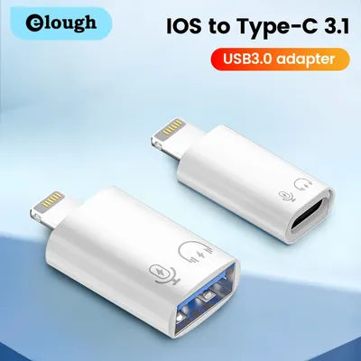 Elough Type C Adapter for Ios Lightning Male To Usb 3.0 Adapter Female Fast Charging Adaptador