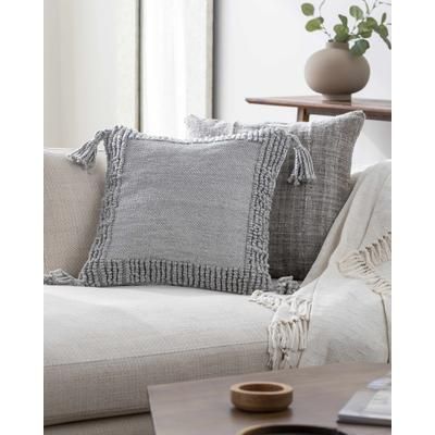 Souma 18" Square Modern Light Gray Outdoor Throw Pillow - Boutique Rugs