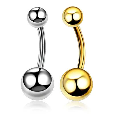 Hot Sale 1PC G23 Titanium Curved Barbell Navel Piercing Belly Button Navel Stud Rings Body Piercing Nombril Ombligo Jewelry 14g
