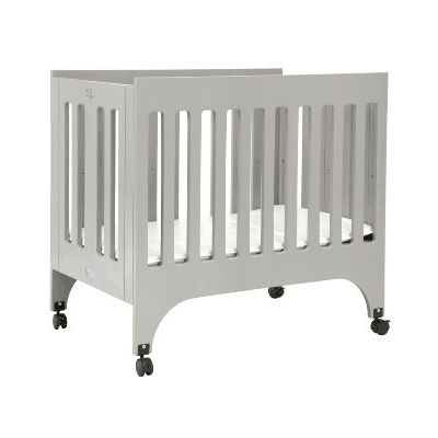 Babyletto Grayson Mini Crib in Grey with Pad