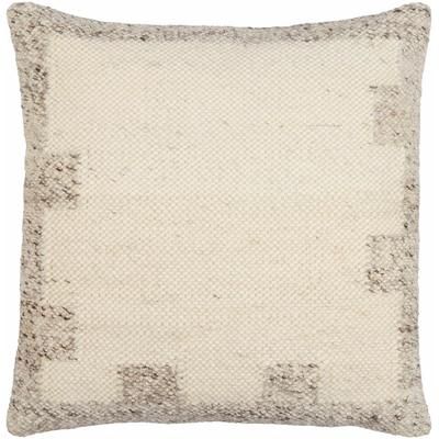 Ripam 22" Square Modern Wool Ivory Throw Pillow - Boutique Rugs