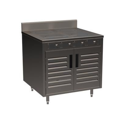 Spring USA BOH-3500D 36" Cooking Cart w/ 4 Induction Stove, Silver, 208/240 V