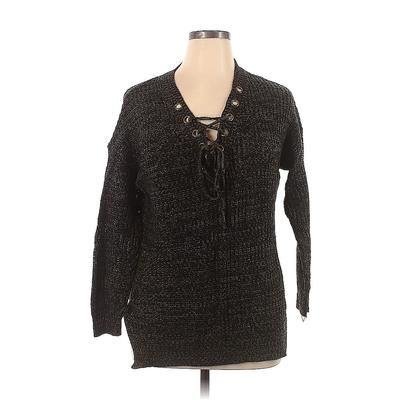 Ashley Stewart Pullover Sweater: Black Tops - Women's Size 1X Plus