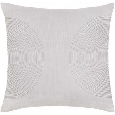 Makai 22" Square Modern Cotton Light Gray/Off White/Silver Gray/Light Silver Throw Pillow - Boutique Rugs