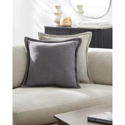 Shada 20" Square Cottage Charcoal Throw Pillow - Boutique Rugs
