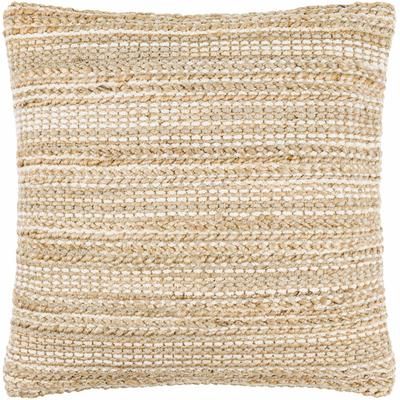 Stina 20" Square Cottage Jute Brick Red/Pearl/Off White/Tan/Camel/Light Wood/Desert Tan Throw Pillow - Boutique Rugs