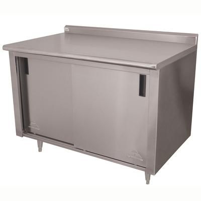 Advance Tabco CF-SS-365 60" Enclosed Work Table w/ Sliding Doors & 1 1/2" Backsplash, 36"D, Stainless Steel