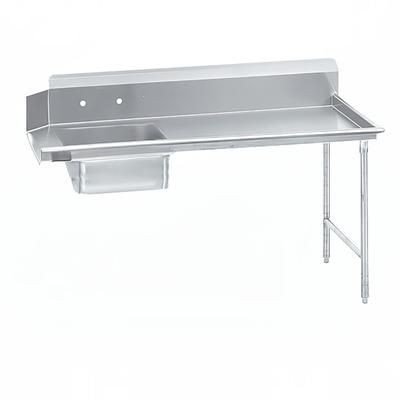 Advance Tabco DTS-S30-96R 95" R L Straight Soil Table - 10 1/2" Backsplash, Stainless Steel Legs, 14 ga 304 Stainless Steel