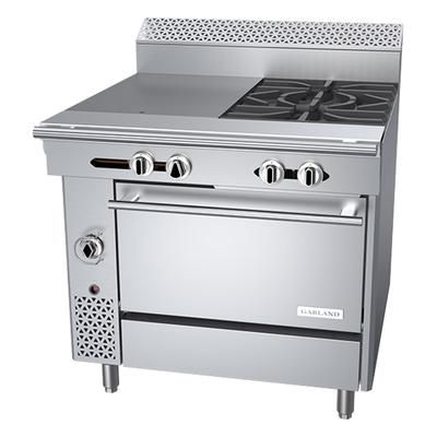 Garland C36-14C NG 36" 2 Burner Commercial Gas Range w/ Hot Top & Convection Oven, Natural Gas, Stainless Steel, Gas Type: NG