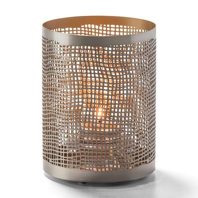 Hollowick 6417 Chantilly Votive Lamp for HD12, HD17, & HD26 - 3 1/8"D x 4"H, Pewter & Copper, Silver