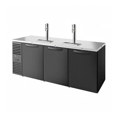 True TDR84-PTSZ1-L-B-SSS-SSS-1 84" Kegerator Pass-Thru Commercial Beer Dispenser w/ 3 Keg Capacity - 3 Column, 115v, 2 Column, Black