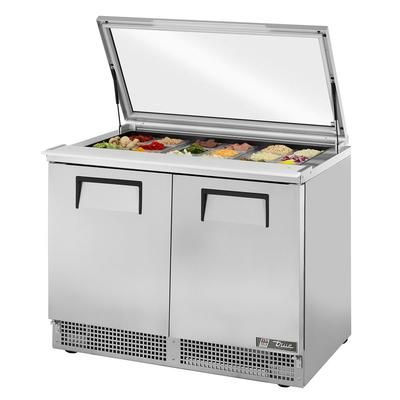 True TFP-48-18M-FGLID-HC 48" Sandwich/Salad Prep Table w/ Refrigerated Base, 115v, Stainless Steel | True Refrigeration