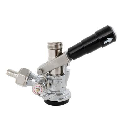 Micro Matic 7486BS "S" System Beer Keg Coupler w/ Black Lever Handle - Brass