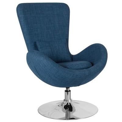 Flash Furniture CH-162430-BL-FAB-GG Swivel Reception Arm Chair - Blue Fabric Upholstery