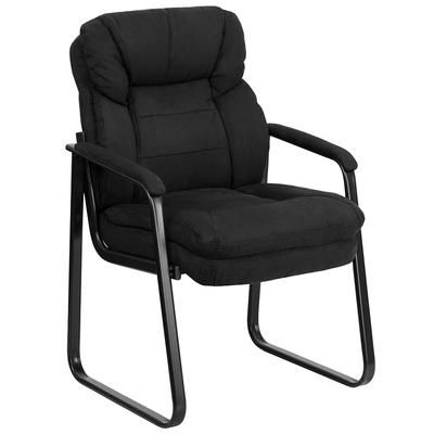Flash Furniture GO-1156-BK-GG Side Chair - Black Microfiber Upholstery, Black Metal Frame