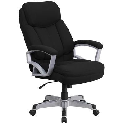 Flash Furniture GO-1850-1-FAB-GG Swivel Big & Tall Office Chair w/ High Back - Black Polyester Upholstery