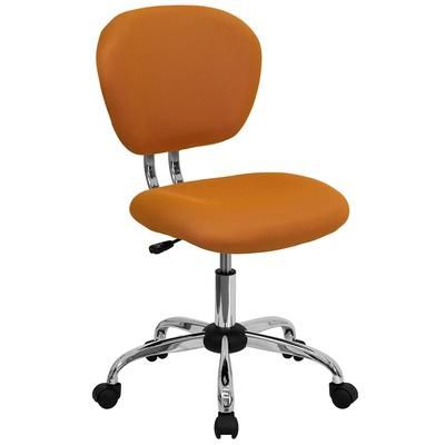 Flash Furniture H-2376-F-ORG-GG Swivel Office Chair w/ Mid Back - Orange Mesh Back & Seat