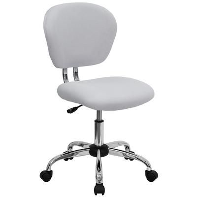 Flash Furniture H-2376-F-WHT-GG Swivel Office Chair w/ Mid Back - White Mesh Back & Seat