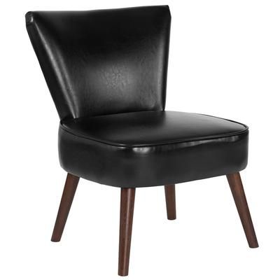 Flash Furniture QY-A02-BK-GG Accent Chair - Black LeatherSoft Upholstery, Mahogany Wood Legs