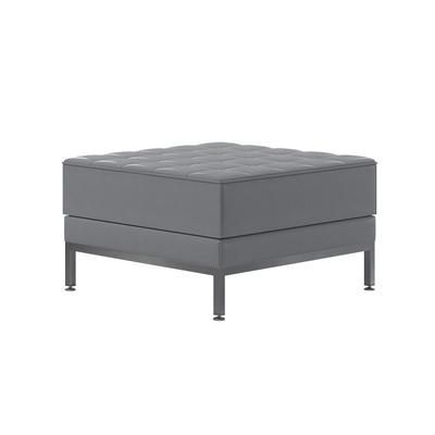 Flash Furniture ZB-IMAG-OTTOMAN-GY-GG 28" Square Ottoman - 17"H, Gray LeatherSoft Upholstery