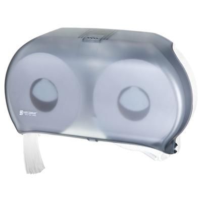 San Jamar R4000TBL Bath Tissue Dispenser, (2) 9" Jumbo Rolls, Translucent Blue
