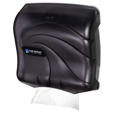 San Jamar T1759TBK Wall Mount Paper Towel Dispenser w/ 240 C Fold Capacity - Plastic, Black Pearl, Impact-Resistant Plastic, Translucent Black Pearl