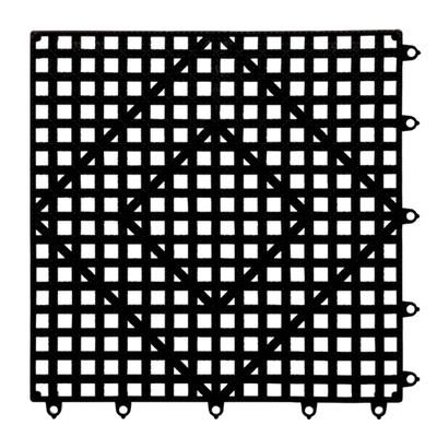 San Jamar VM5280BK-12 12" Square Interlocking Bar Mat - Rubber, Black