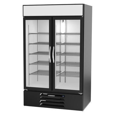 Beverage-Air MMR44HC-1-B 47" MarketMax 2 Section Glass Door Merchandiser - 2 Left/Right Hinge Swing Doors, Black, 115v