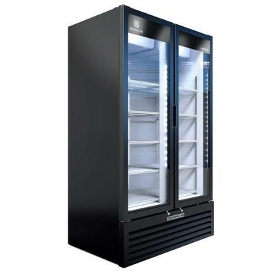 Beverage-Air MT34-1B 39 1/2" MarketMax 2 Section Glass Door Merchandiser - 2 Left/Right Hinge Doors, Black, 115v