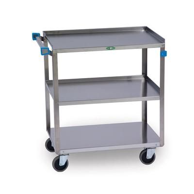Lakeside 422A 3 Level Stainless Utility Cart w/ 500 lb Capacity, Raised Ledges, 3 Tiers, 500-lb. Capacity, Silver