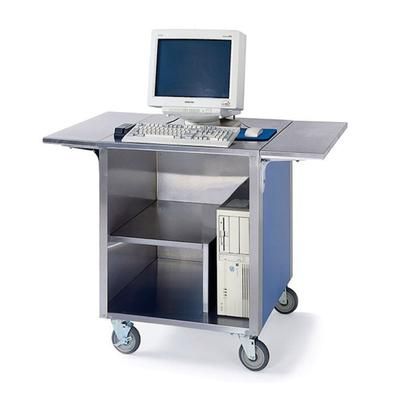 Lakeside 641-RMAP 51 1/4"W Cash Register Stand w/ Stainless Top - 35"H, Red Maple, Brown