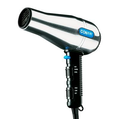 Conair Hospitality 141WRW Salon-Style Hair Dryer w/ Cool Shot Button - 3 Heat Settings & 3 Speed Settings, Brushed Metal