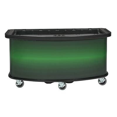 Cambro CVC75BW12 75"W Open Well Vending Cart w/ Umbrella Hole - Polyethylene, Green, 75" x 33-1/2" x 38-3/4"