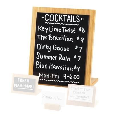Cal-Mil 1103-811-60 Tabletop WriteOn Menu Board - 10 3/10" x 11 3/4", Bamboo, Beige
