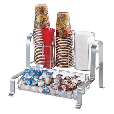 Cal-Mil 1594-74 Cup & Lid Organizer, 5 Compartment, All Cup Types, Silver