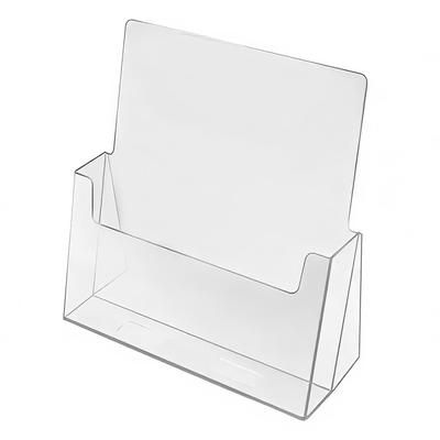 Cal-Mil 210 Brochure Card Holder - 8 1/2"W x 1 1/2"D x 10"H, Acrylic, Clear