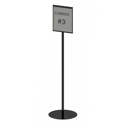 Cal-Mil 22141-811-13 48"H Freestanding Sign Holder - 8 1/2" x 11", Metal, Black