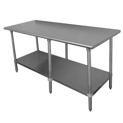 Advance Tabco GLG-2412 144" 14 ga Work Table w/ Undershelf & 304 Series Stainless Steel Flat Top