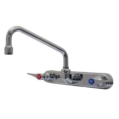 Advance Tabco K-1118 Splash Mount Faucet - 8" Swing Spout, 8" Centers, Lead Free, Chrome